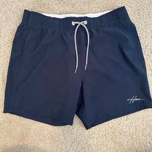 Hollister mens medium swim trunk navy blue